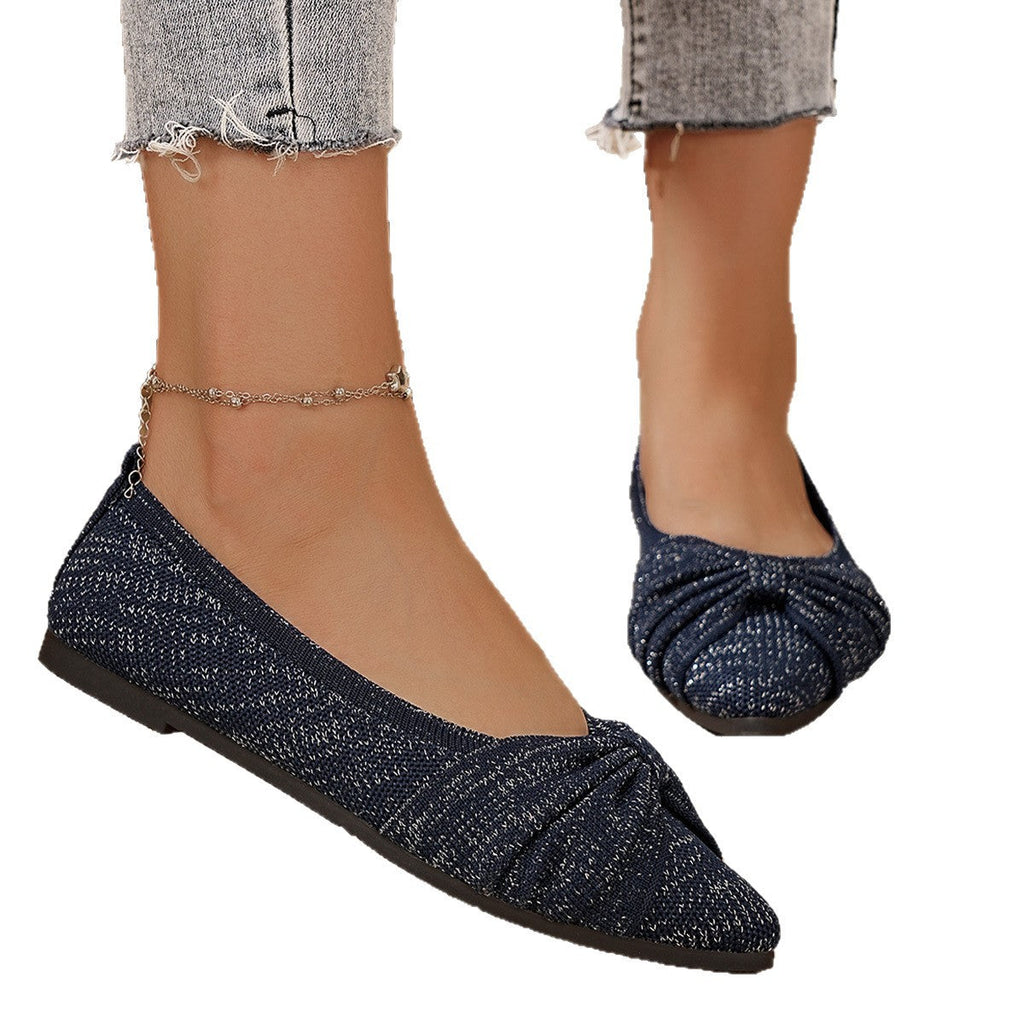 Women's Ballet Flats with Elegant Bow Decoration