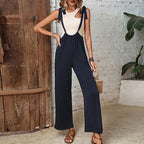 Casual Jumpsuit with Adjustable Straps and Wide Leg