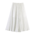 A-Line Maxi Skirt with Polka Dot Pattern