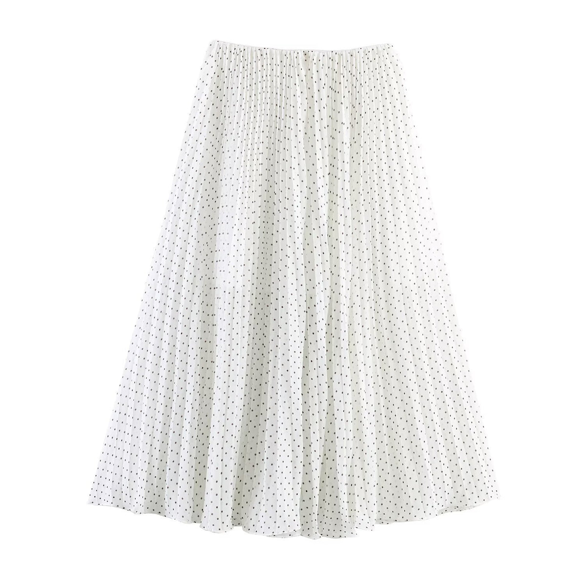 A-Line Maxi Skirt with Polka Dot Pattern