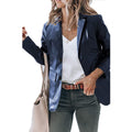 Women's Elegant Blazer Jacket in Timeless Design with Glossy Finish