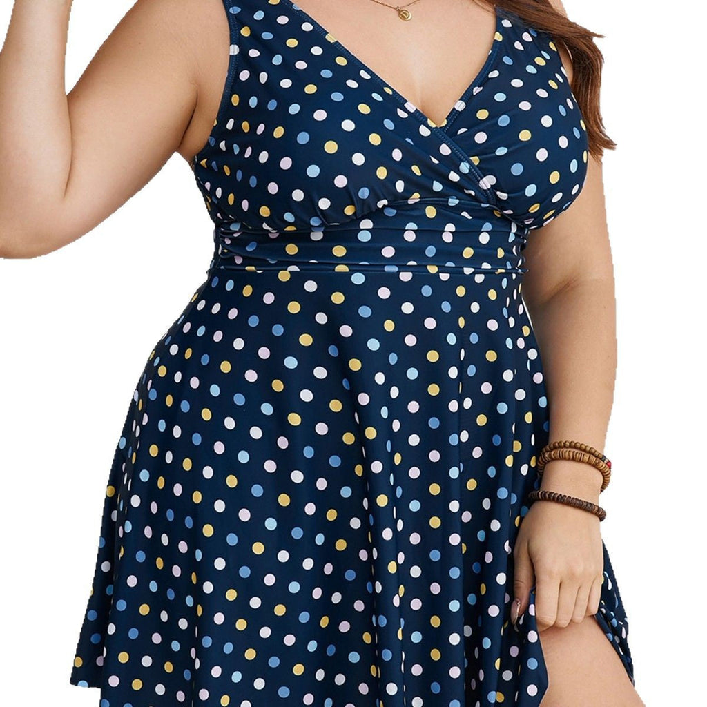 Women's Polka Dot V-Neck Summer Dress