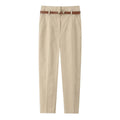 Women's Elegant Chino Pants with Pockets and Belt