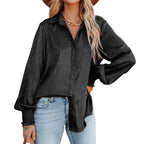 Elegant Blouse with Ruffles and Relaxed Fit