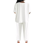Women's Jumpsuit with Casual V-Neck and Wide Leg