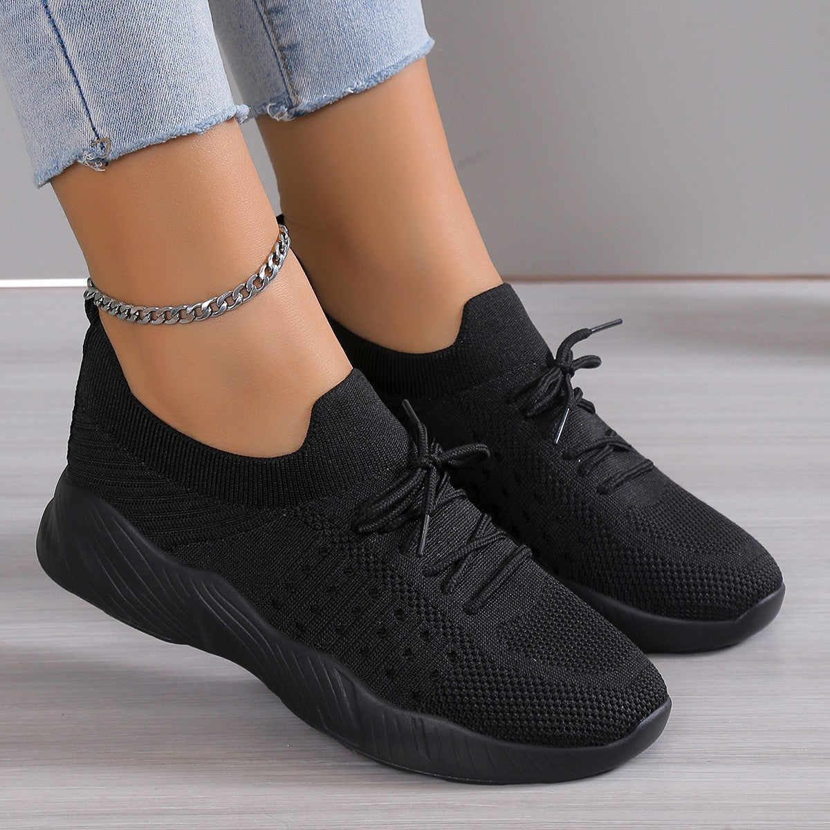 Women's Breathable Slip-On Sports Shoes with Flexible Upper