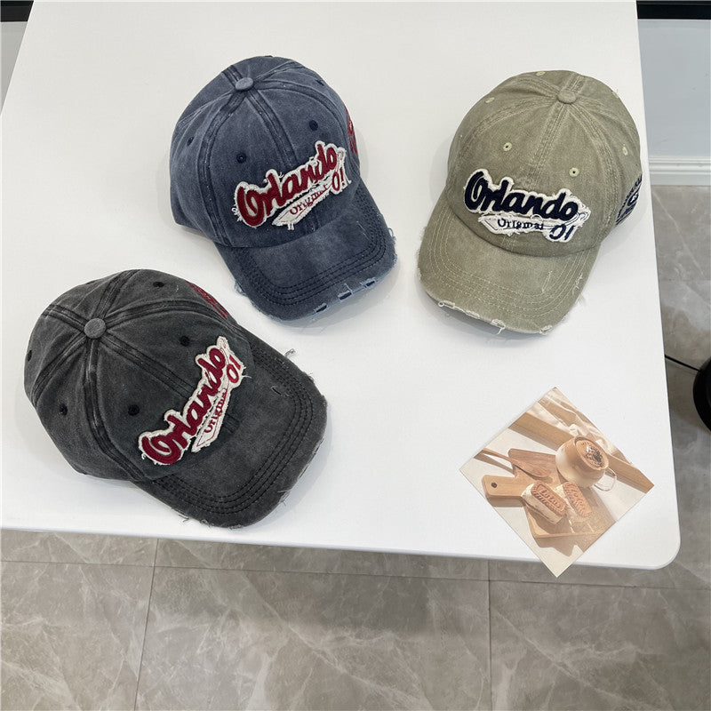 Men's Distressed Vintage-Inspired Baseball Cap