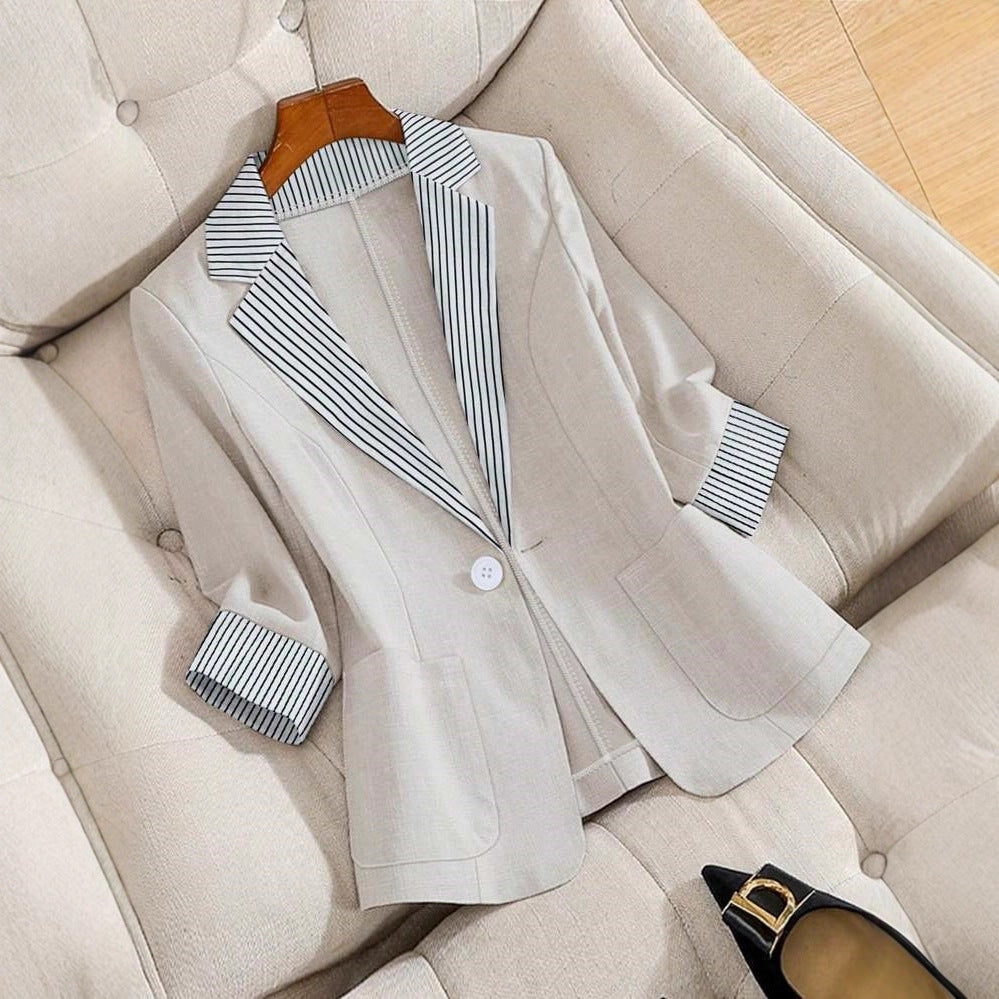 Women's Elegant Linen Blazer Jacket