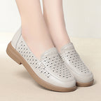 Women's Breathable Moccasins with Elegant Perforations