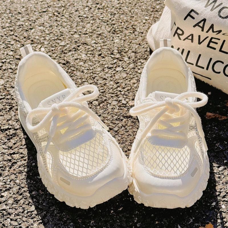 Women's Breathable Sneakers with Mesh Design and Glitter Accents