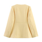 Elegant Blazer Jacket with Decorative Buttons
