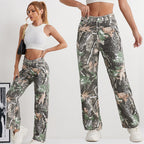 Women's High-Waisted Camouflage Cargo Pants