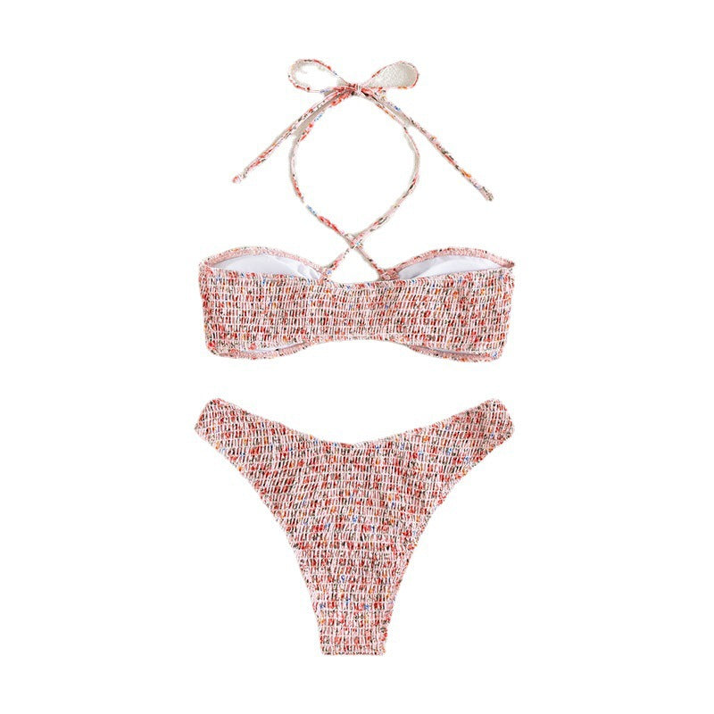 Women's Bandeau Bikini with Wrap Design and Back Ties