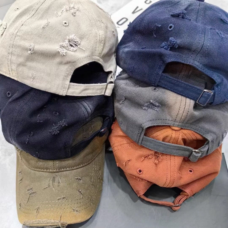 Men's Distressed Denim Baseball Cap