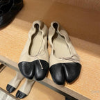 Women's Ballet Flats with Rounded Toe and Lace-Up Detail