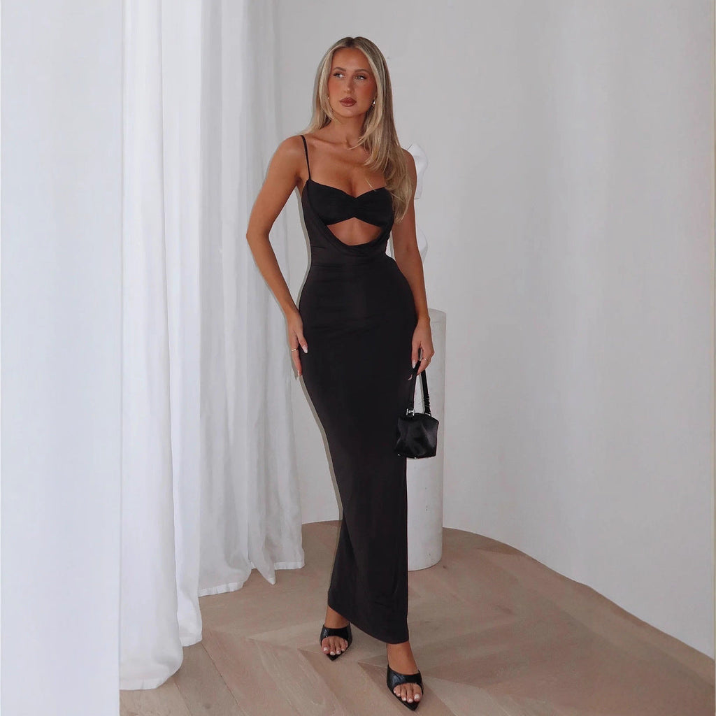 Form-Fitting Cut-Out Maxi Dress