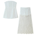 Women's Crop Top and Long Lace Skirt Set