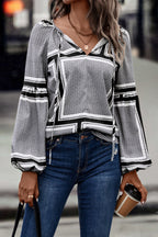Women's Blouse with Elegant Ruffle Details and Modern Pattern