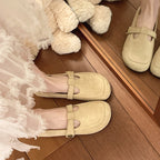 Women's Ballet Flats with Elegant Buckle and Soft Suede