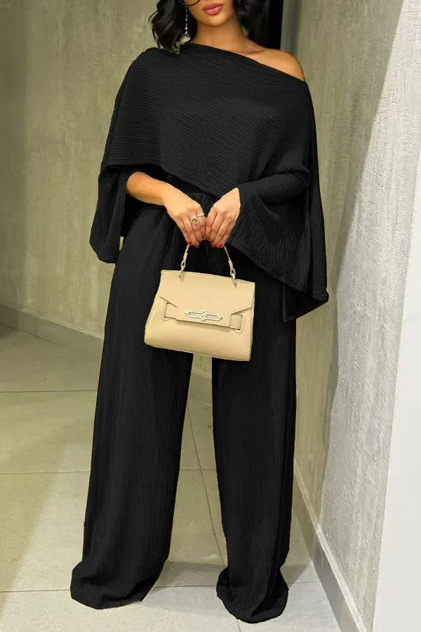 Women's Crop Top and Wide Skirt Set