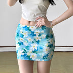 Women's Floral Mini Skirt with Elastic Waistband