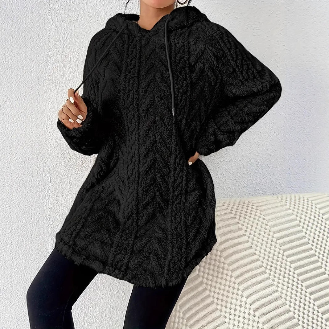 Women's Cozy Textured Hooded Knit Sweater
