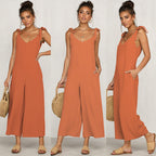 Casual Jumpsuit with Adjustable Straps and Wide Leg