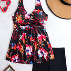 Women's Swimsuit with Adjustable Drawstring and Floral Design