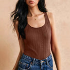 Women's Sleeveless Top with Textured Fabric