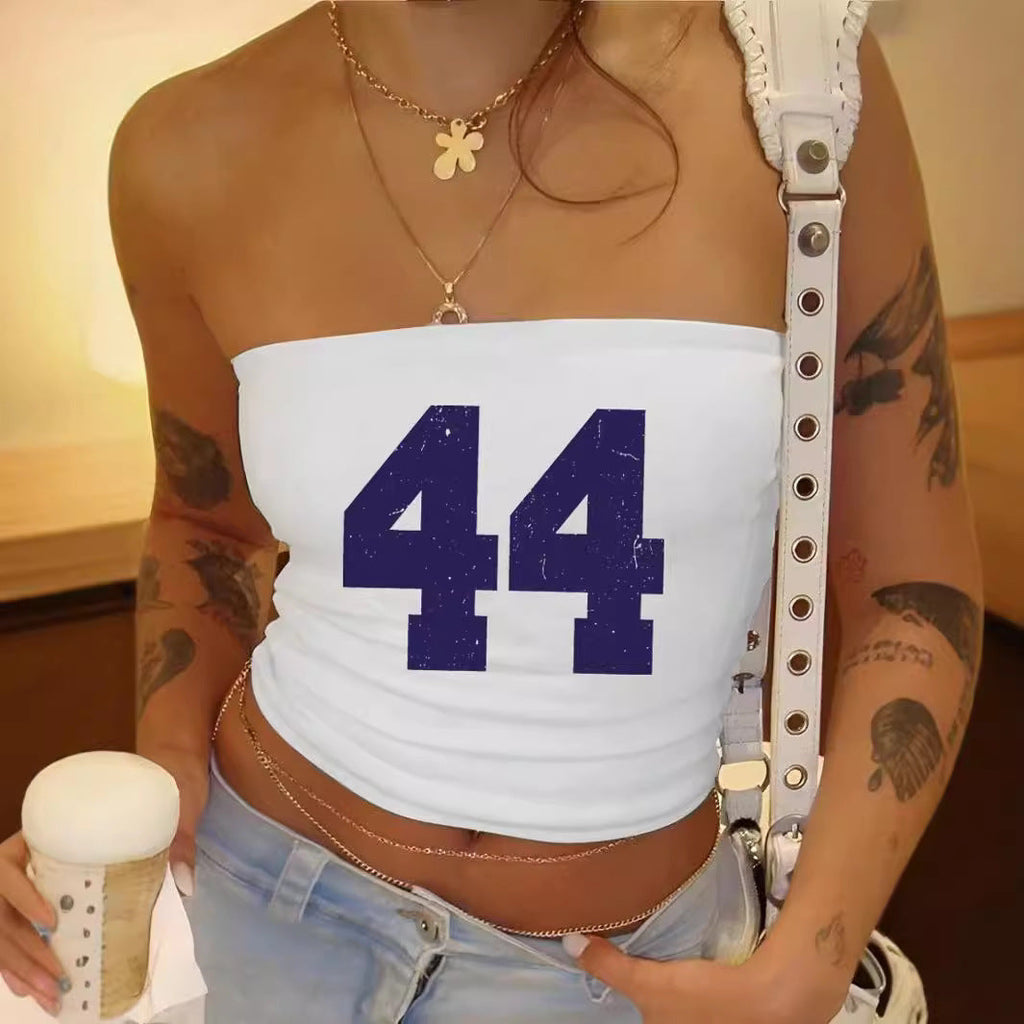 Women's Bandeau Top with Rock Star Print