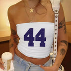 Women's Bandeau Top with Rock Star Print