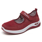 Women's Breathable Casual Shoes with Adjustable Hook-and-Loop Closure