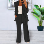 Women's Elegant and Loose Blazer Set with Wide Pants