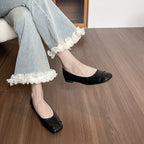 Women's Ballet Flats with Elegant Pleated Design and Comfortable Insole