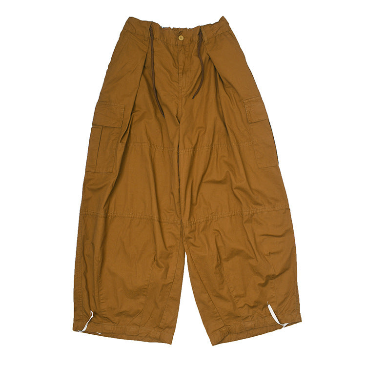 Women's Cargo Pants with Elastic Waist and Side Pockets