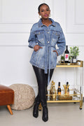 Denim Jacket with Belt Detail