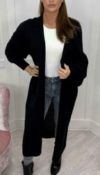 Women's Chunky Knit Cardigan with Open Sleeves
