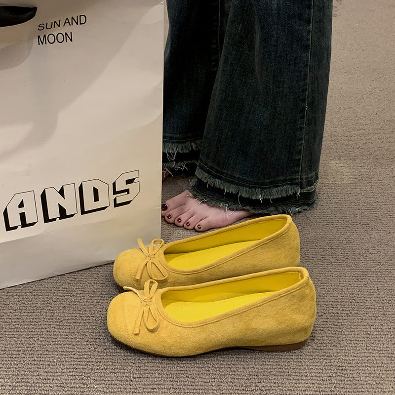 Women's Ballet Flats with Elegant Shine and Fine Bow