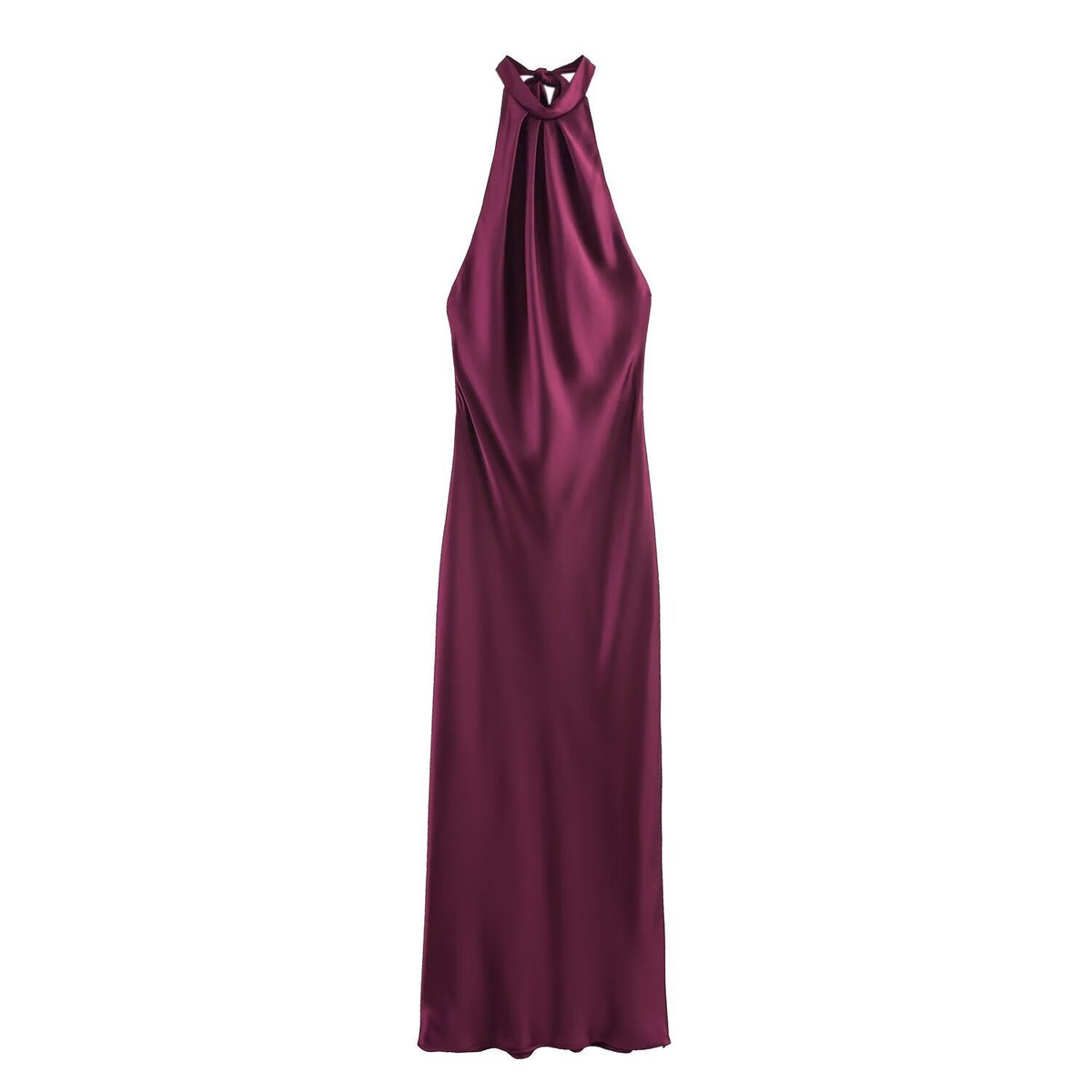 Women's Evening Dress with Halterneck and Flowing Cut
