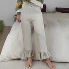 Women's Casual Pants with Ruffle Hems