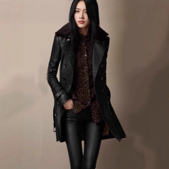 Elegant Women's Trench Coat with Closable Collar