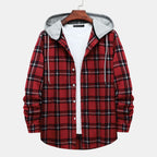 Women's Plaid Cotton Shirt with Hood