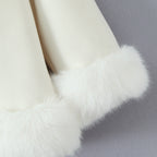 Elegant Faux Fur Jacket with Soft Collar and Modern Details
