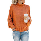 Women's Cozy High-Neck Sweater with Textured Knit