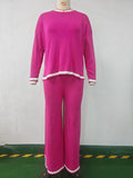 Women's Lounge Set with Wide Cut and Contrast Cuffs