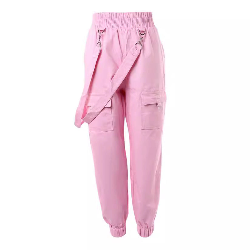 Women's Cargo Pants with Pockets and Belt