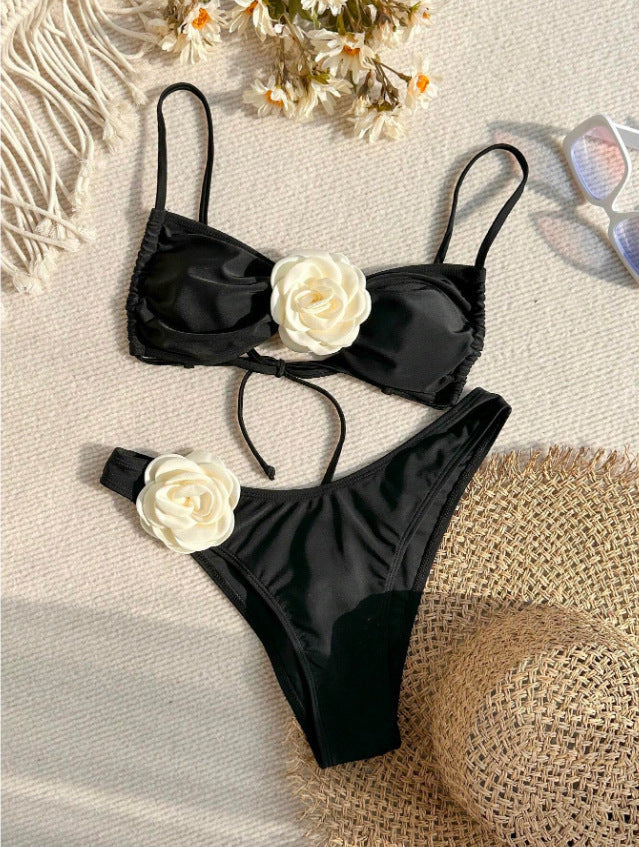 Women's Bandeau Bikini with Floral Details