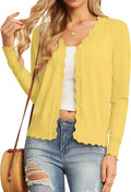 Elegant Cardigan with Wavy Hem