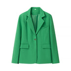 Women's Elegant Blazer Jacket with Textured Design and Practical Pockets