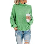 Women's Cozy High-Neck Sweater with Textured Knit